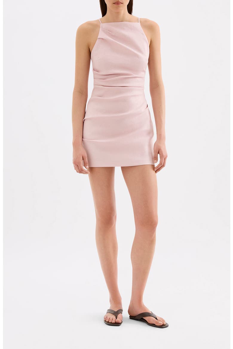 Talitha Linen Mini Dress, Alternate, color, Blush