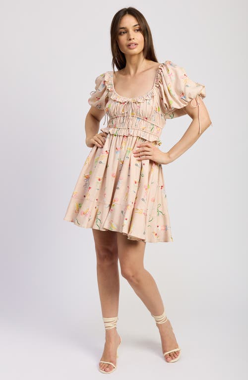 En Saison Kimberly Mini Dress In Cantaloupe Multi