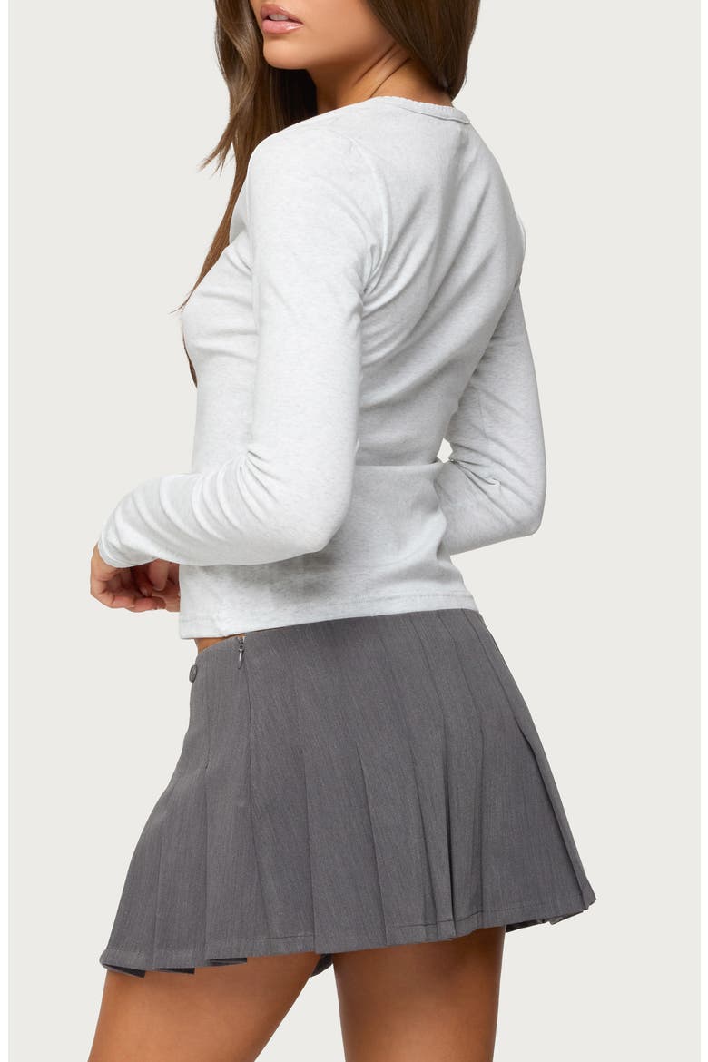 Asti Long Sleeve Knit Button-Up Top, Alternate, color, LIGHT-GRAY-MELANGE