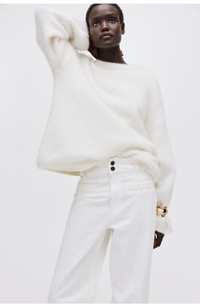 H&M Wide High Jeans, Alternate, color, White