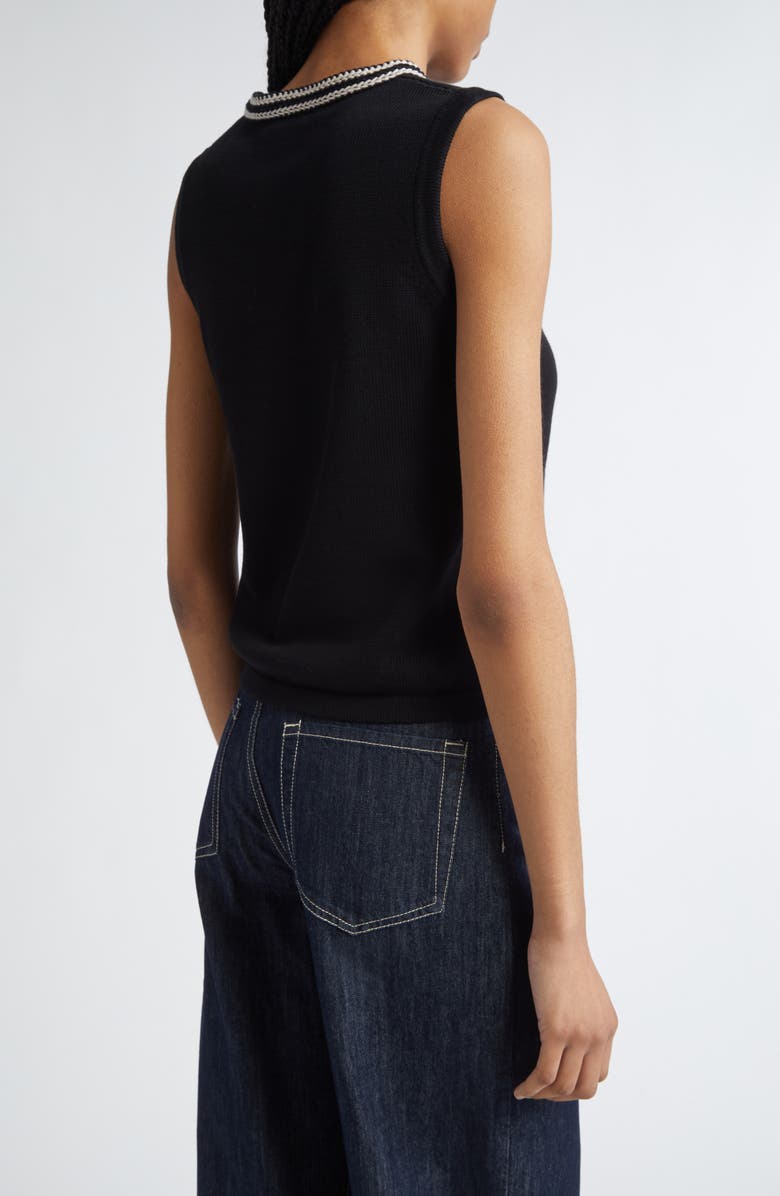 Max Mara Udine Embroidered Cotton Sweater Tank, Alternate, color, 