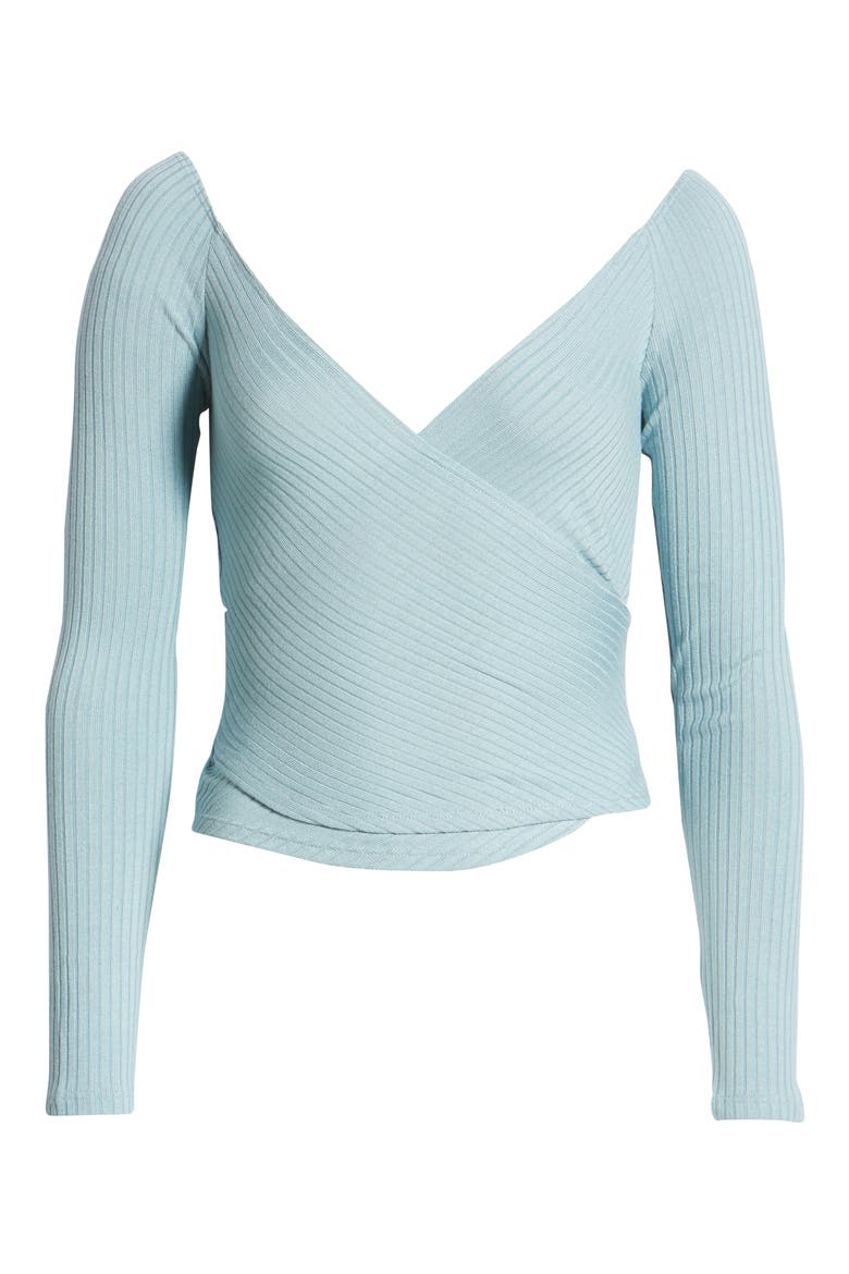 Minnie Off the Shoulder Top, Alternate, color, TURQUOISE