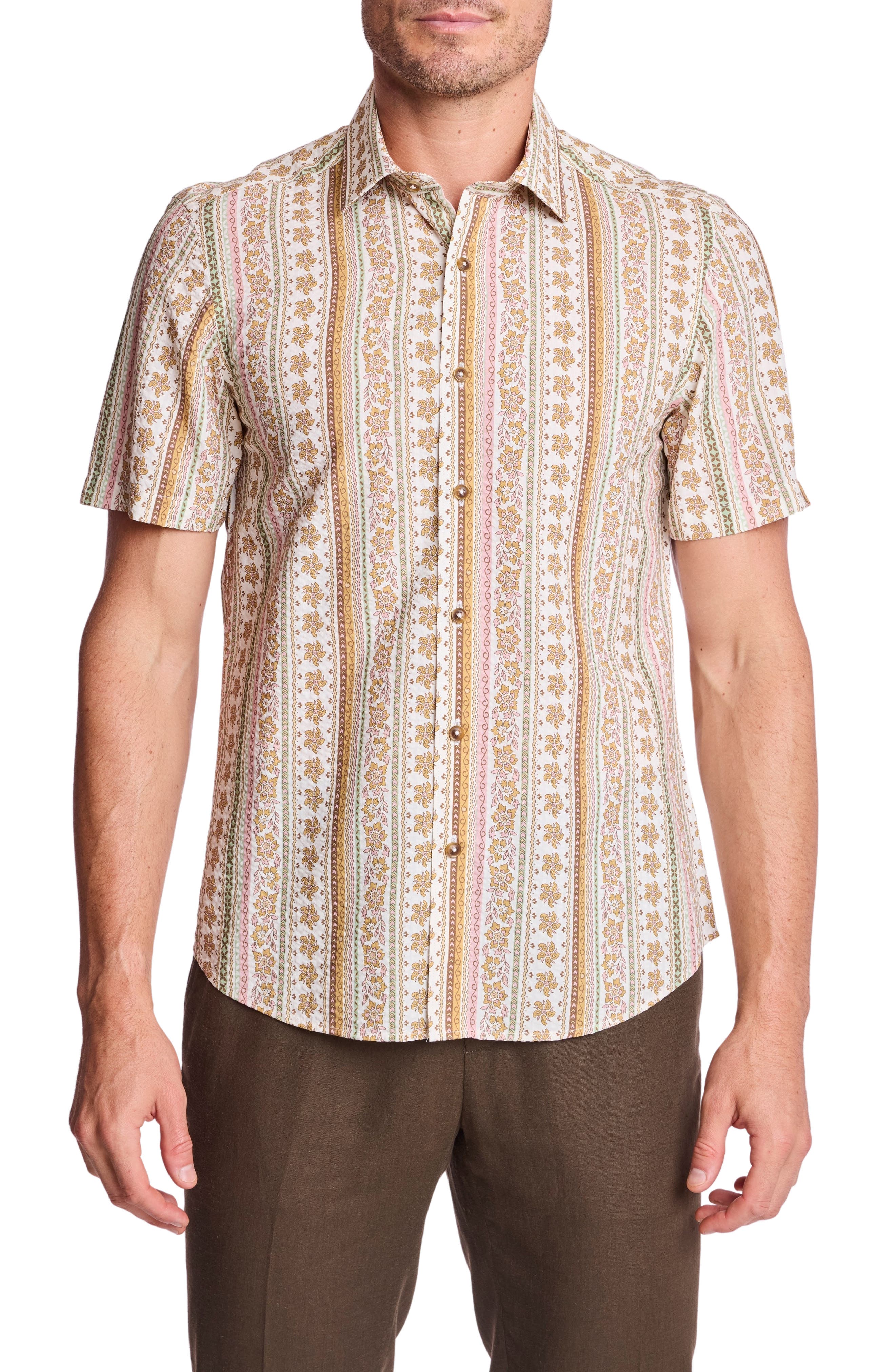 PAISLEY & GRAY Sawyer Short Sleeve Linen Blend Button-Up Shirt