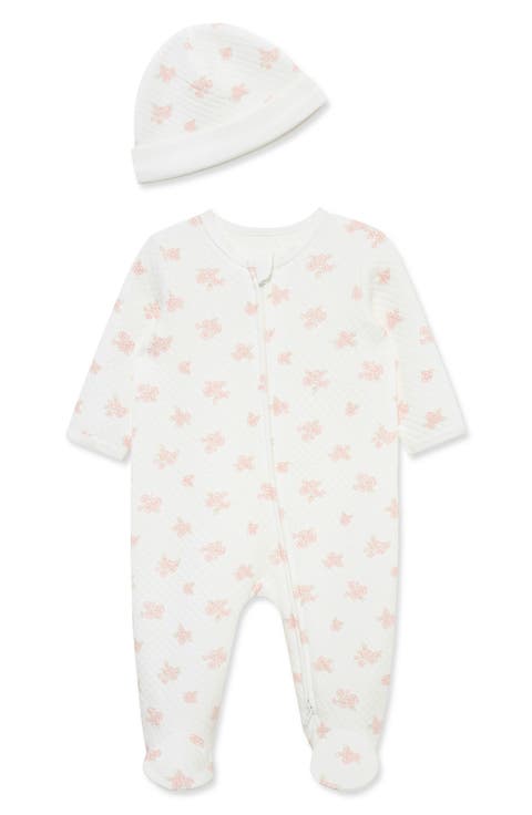 Quilted Footie & Hat Set