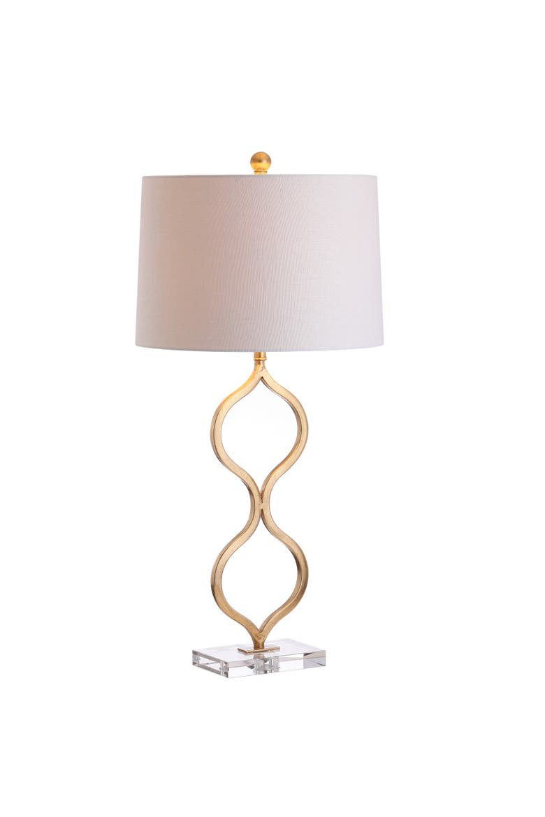 Levi 31.5" Metal/Crystal LED Table Lamp, Gold Leaf, Main, color, Gold