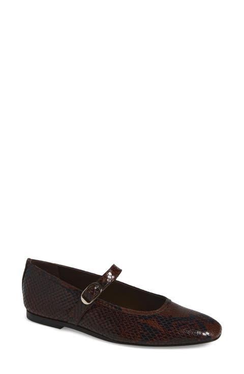 Mary Jane Snake Embossed Ballet Flat