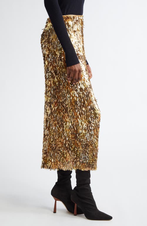 Ulla Johnson Casini Sequin Silk Skirt In Gilt