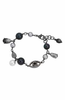 Kurt Geiger London Mixed Faux Pearl & Crystal Charm Bracelet