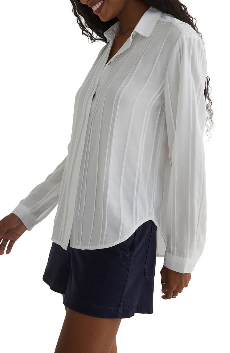Bella Dahl Pintuck Button-Up Shirt, Alternate, color, White