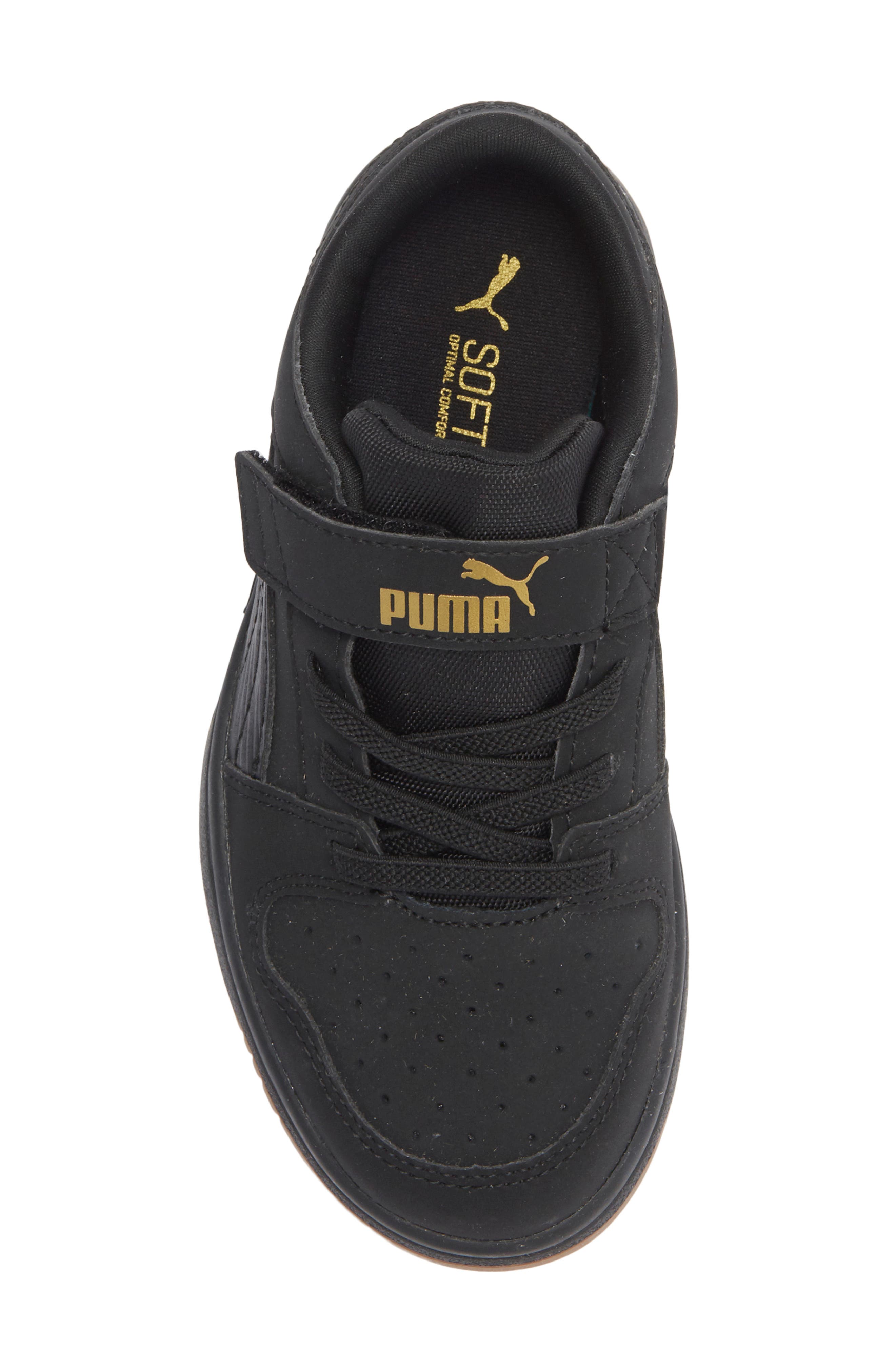 PUMA Kids' Rebound Layup Sneaker, Alternate, color, Puma Black/ Black/ Gold
