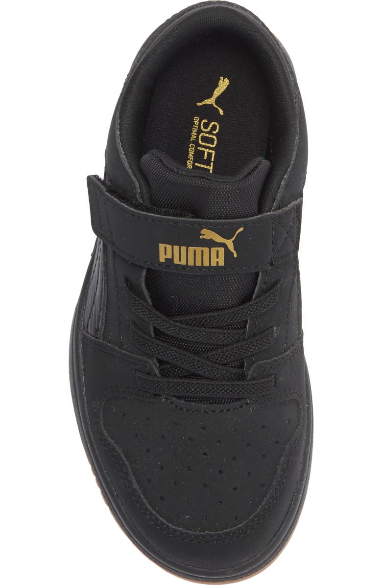 PUMA Kids' Rebound Layup Sneaker, Alternate, color, Puma Black/ Black/ Gold