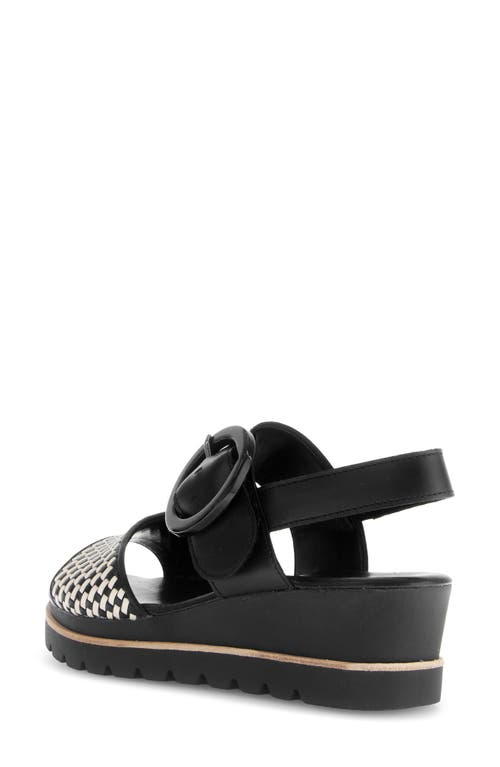 Gabor Strappy Slingback Wedge Sandal In Black