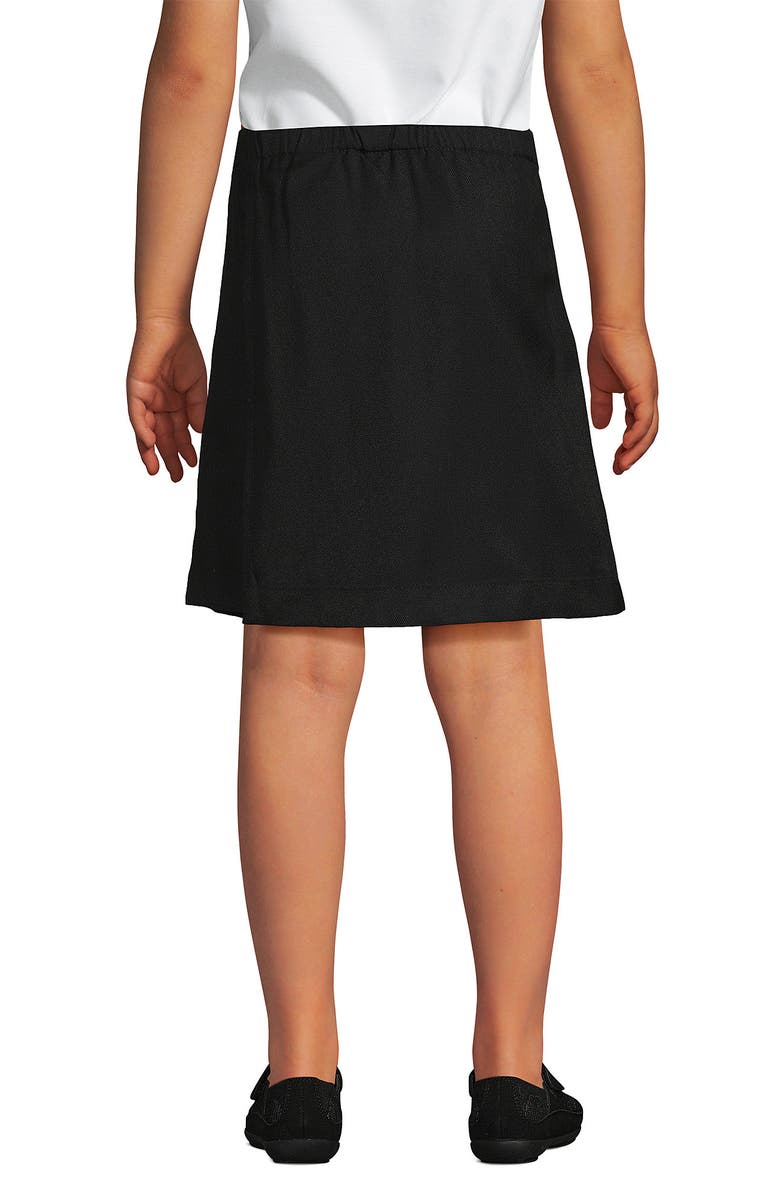 Lands' End School Uniform Girls Solid A Line Tab Skort Top of Knee, Alternate, color, Black