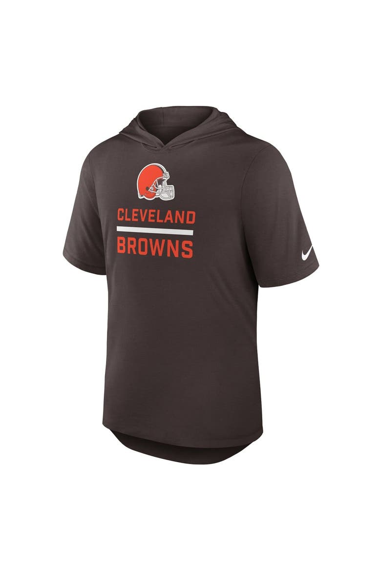 Men's Nike Brown Cleveland Browns Lockup Tri-Blend Hoodie T-Shirt, Alternate, color, Brown