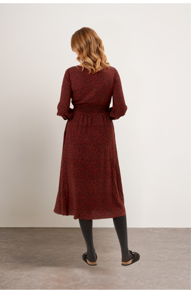 Nom Maternity Leila Maternity & Nursing Dress, Alternate, color, Burgundy Floral