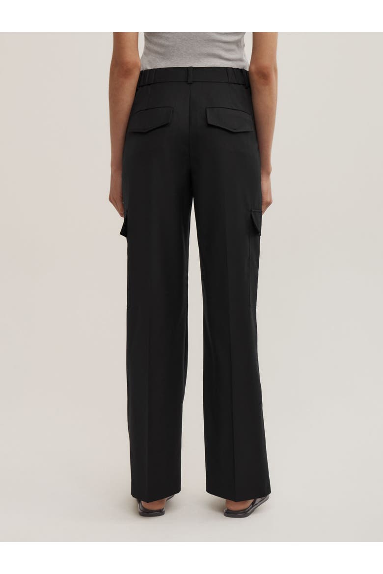 Pocket Detail Mid Rise Trousers, Alternate, color, Black