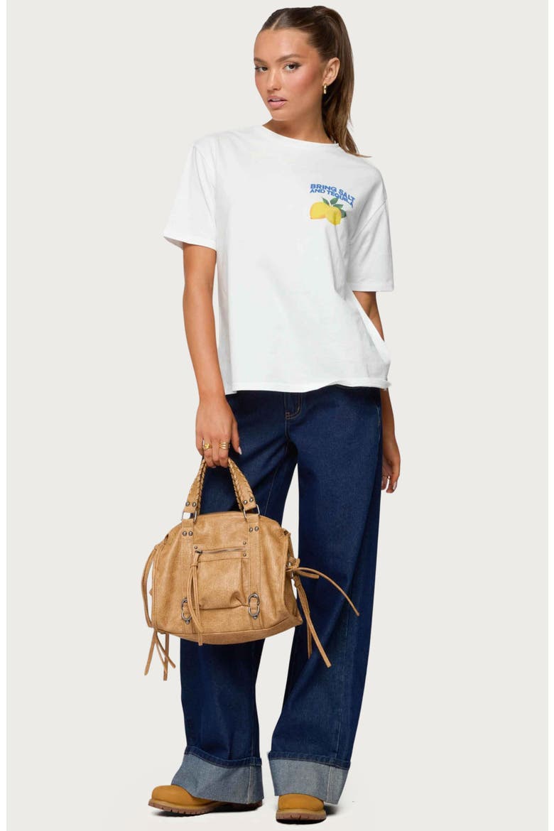 Let's Make Margaritas Oversize Cotton Graphic T-Shirt, Alternate, color, WHITE