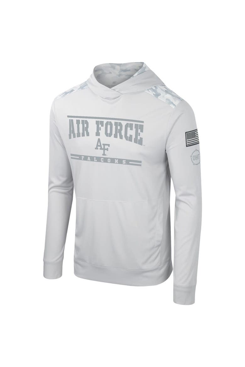 Men's Colosseum Gray Air Force Falcons OHT Military Appreciation Long Sleeve Hoodie T-Shirt, Alternate, color, Gray
