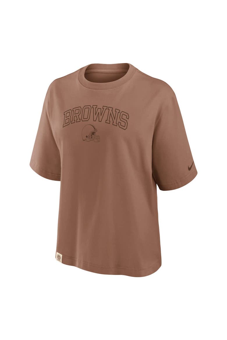 Women's Nike Brown Cleveland Browns Glory Arch Boxy T-Shirt, Alternate, color, Brown
