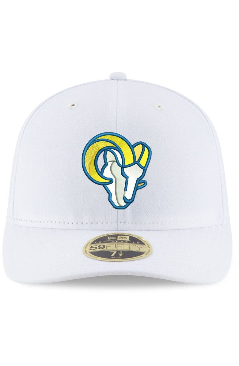 New Era Men's New Era White Los Angeles Rams Alternate Logo Omaha Low Profile 59FIFTY Fitted Hat, Alternate, color, White