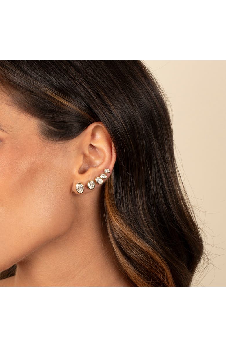 BY ADINA EDEN Lab Grown Diamond Oval Bezel Stud Earring 14K, Alternate, color,