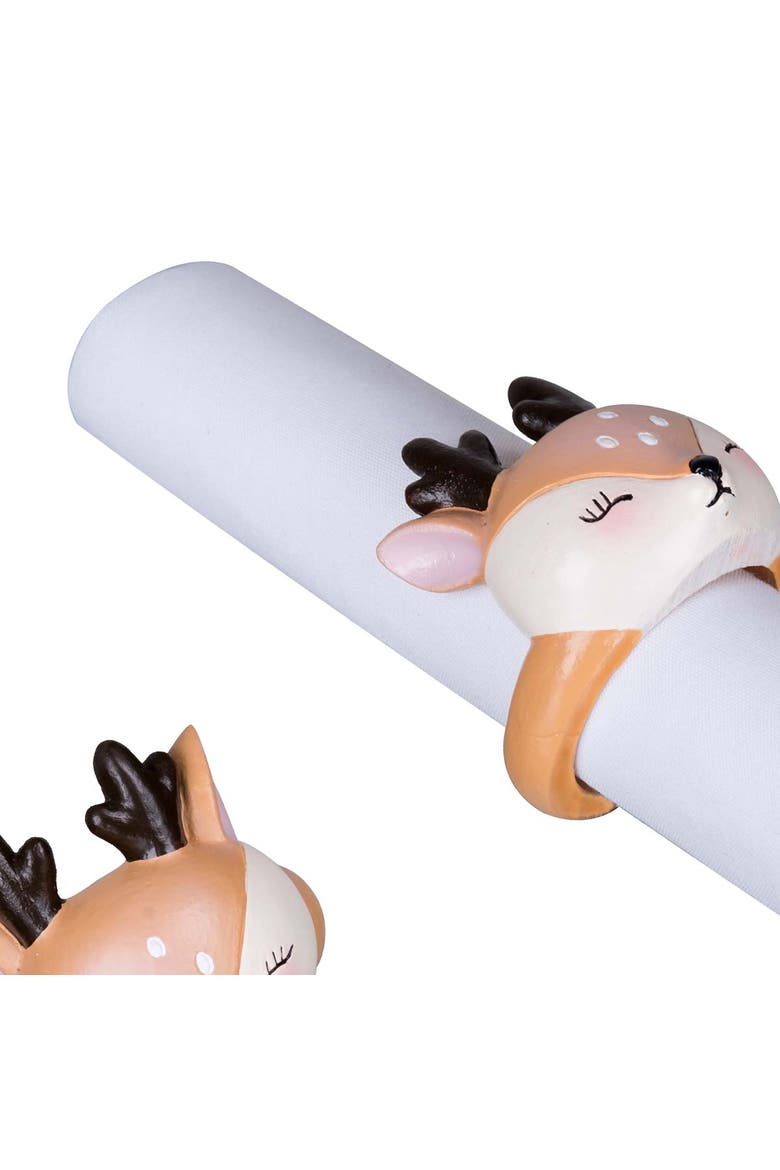 Oh Deer Napkin Rings, Set of 4, Alternate, color, Brown