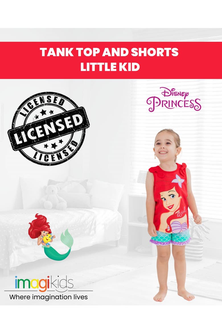 Frozen 2-Piece Tank Top and Shorts Set, Alternate, color, Red Ariel