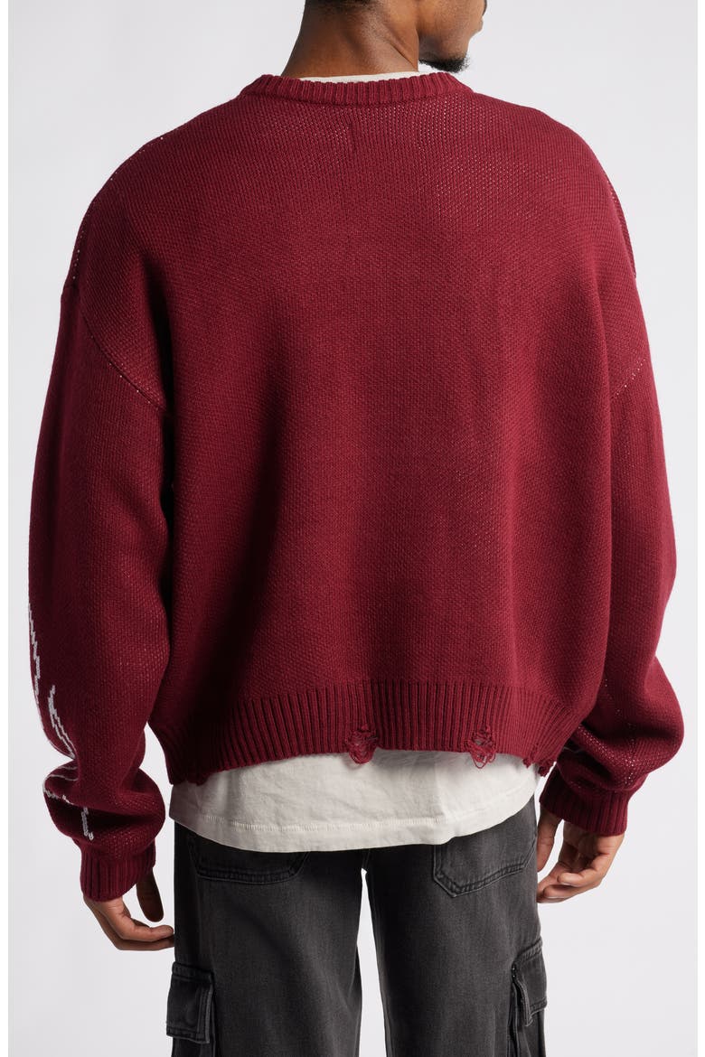 Hotline Crop Sweater, Alternate, color, BURGUNDY