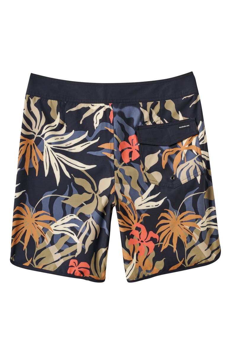 Quiksilver Surfsilk Scallop Board Shorts, Alternate, color, Black