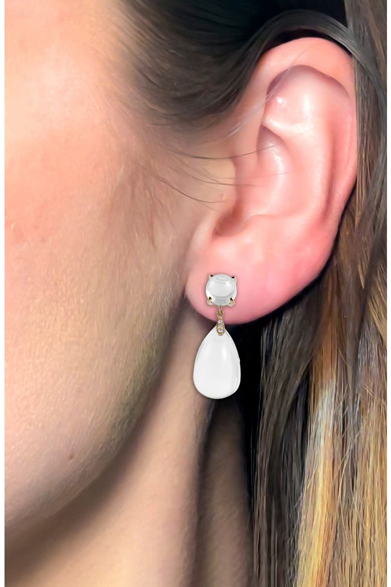 Naughty Cabochon Drop Earrings, Alternate, color, WHITE