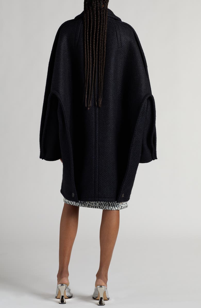 Bottega Veneta Bicolor Oversize Wool Blend Twill Coat, Alternate, color, 