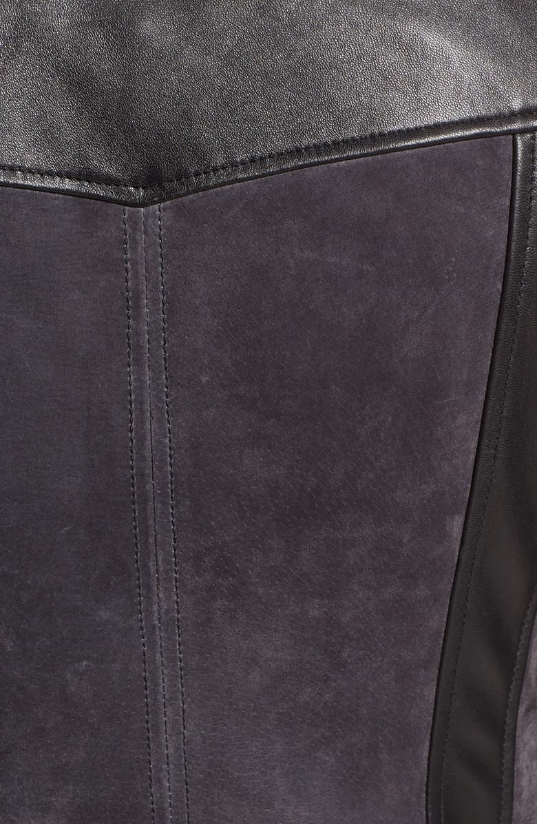 BLANKNYC Genuine Leather & Suede Moto Jacket, Alternate, color, 