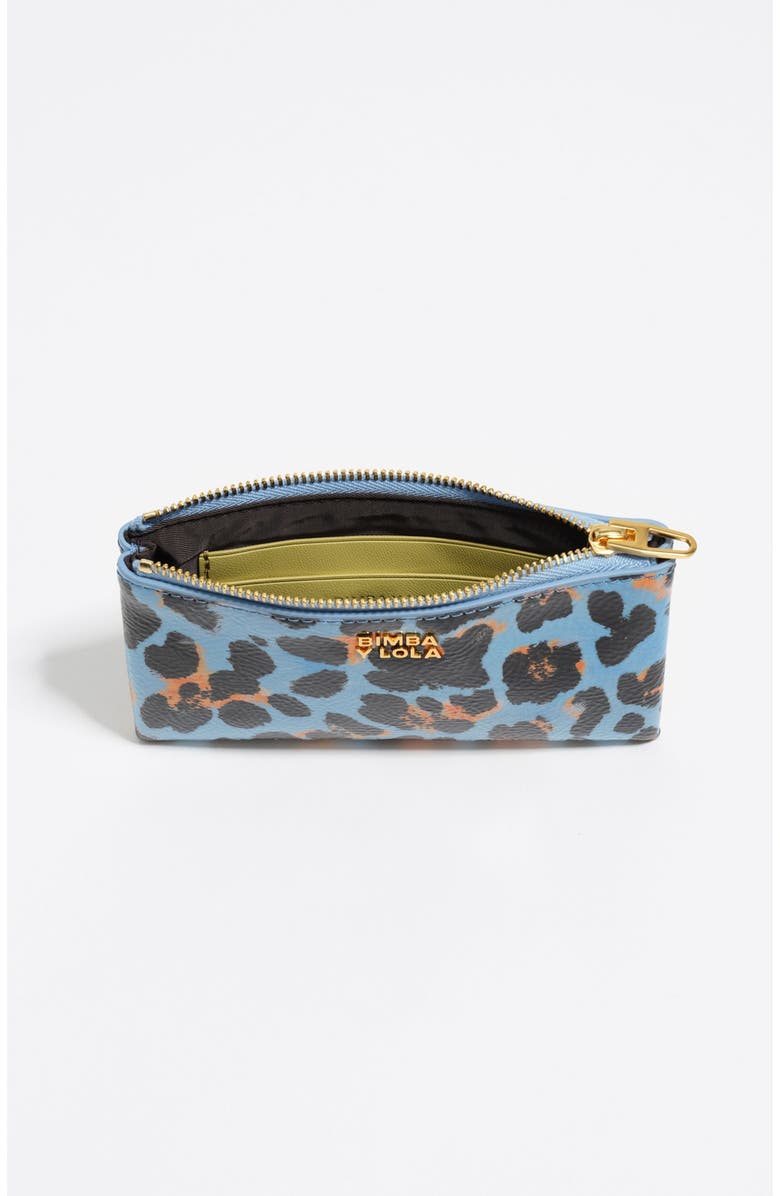 Bimba y Lola Textured Shiny Leopard Print Coin Wallet, Alternate, color, Leopard Pastel Blue