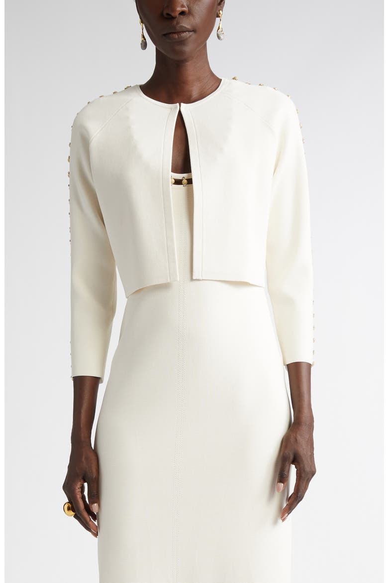 Suspended Pavé Milano Knit Cardigan, Main, color, ECRU