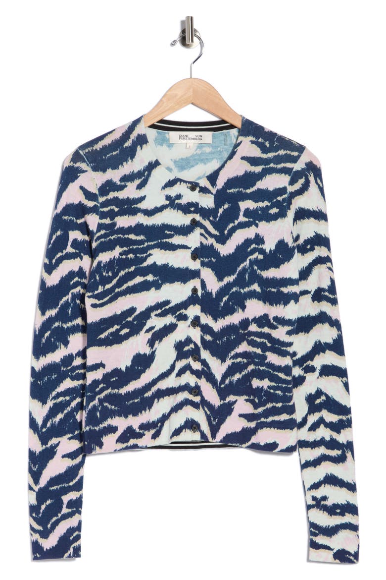 Roma Cotton and Silk Cardigan, Alternate, color, PALACE TIGER PRINTED