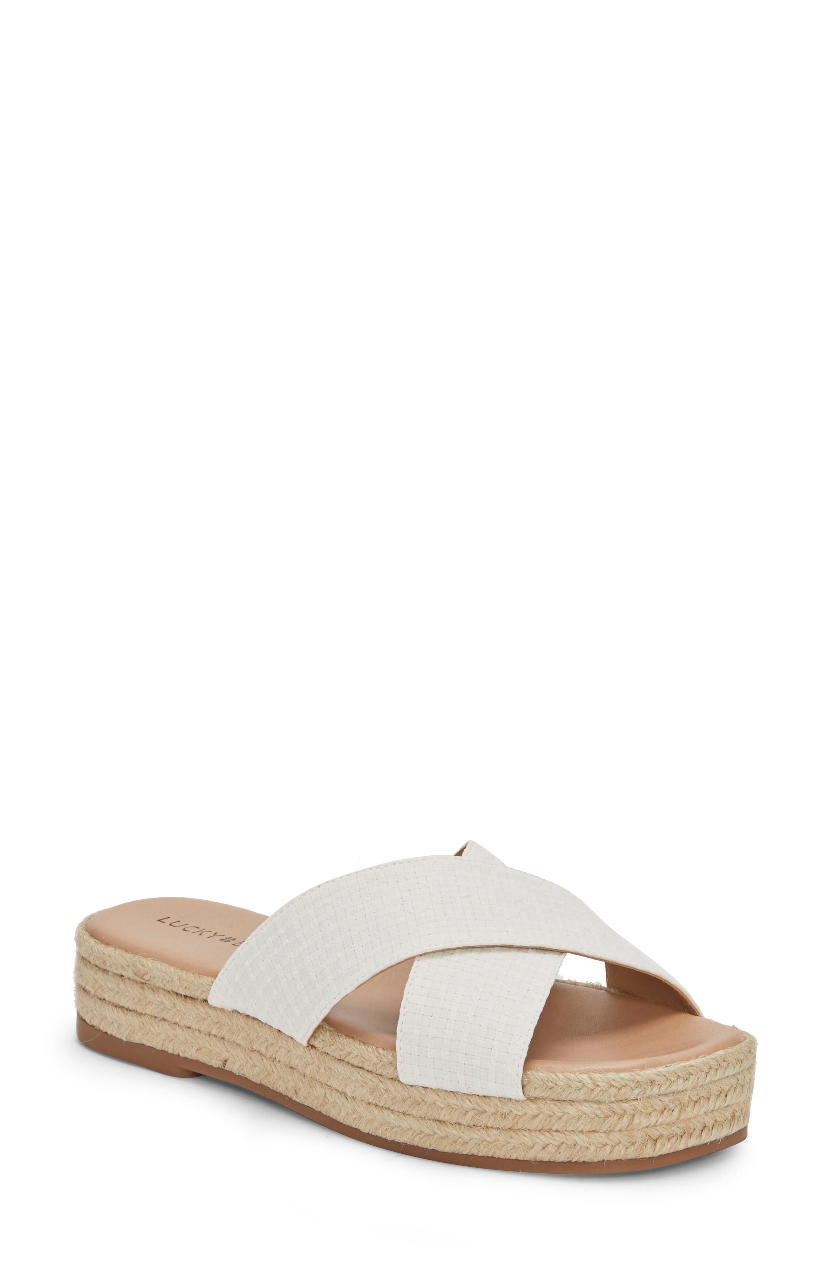 Gayte Slide Sandal, Main, color, WHITE TEXTILE