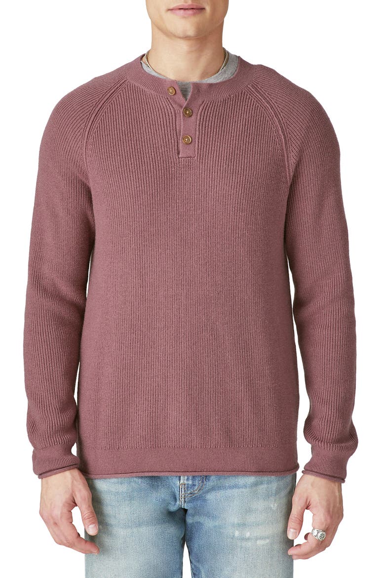 Cloud Soft Henley Sweater, Main, color, HUCKLEBERRY