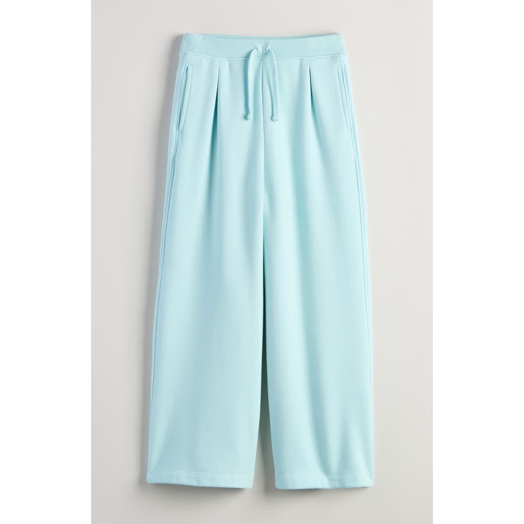 Zella Girl Kids' Cloud Soft Pleated Wide Leg Knit Pants In Blue