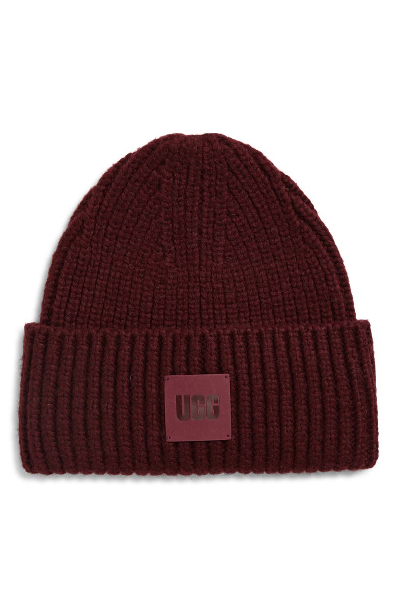 UGG<sup>®</sup> Chunky Ribbed Beanie, Main, color, Wild Grape