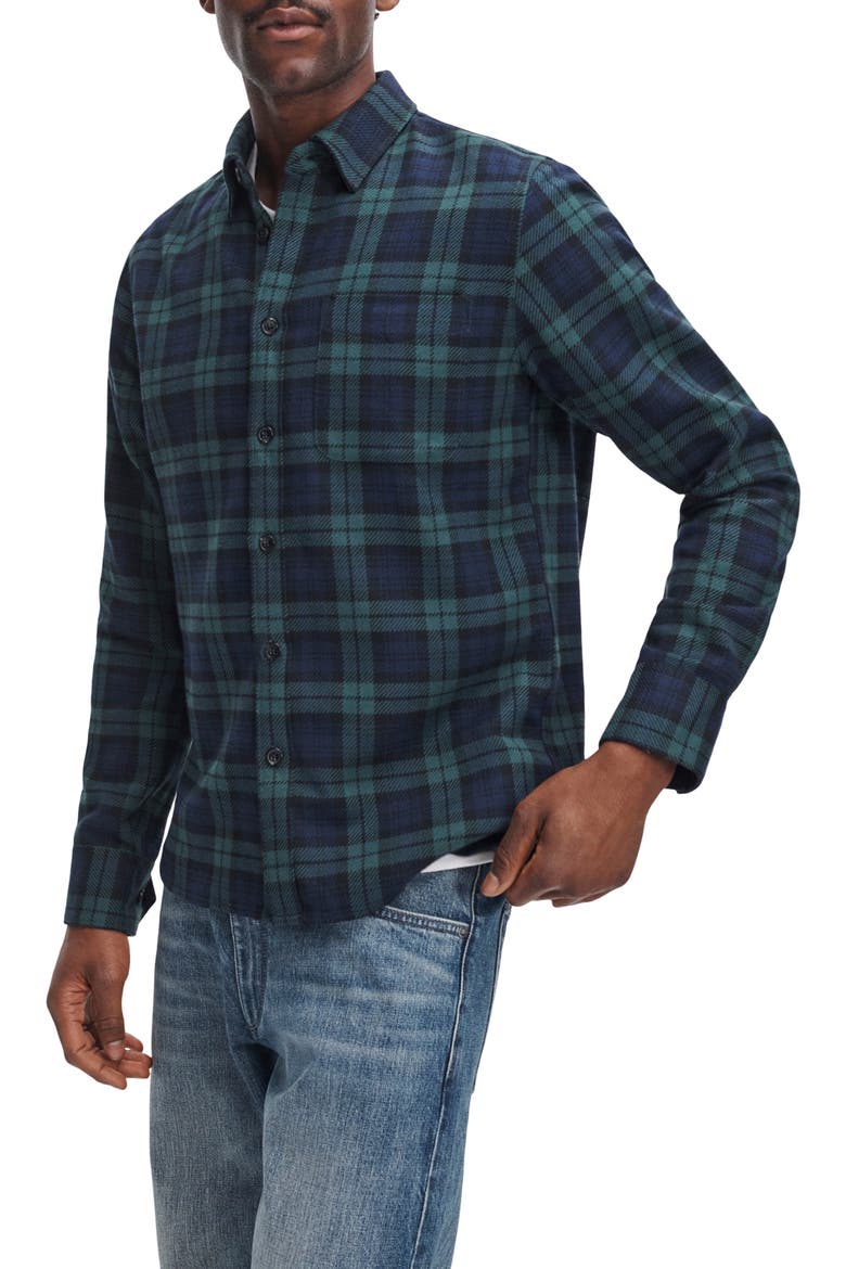 CPO Flannel Shirt Jacket, Main, color, BLUGREEN