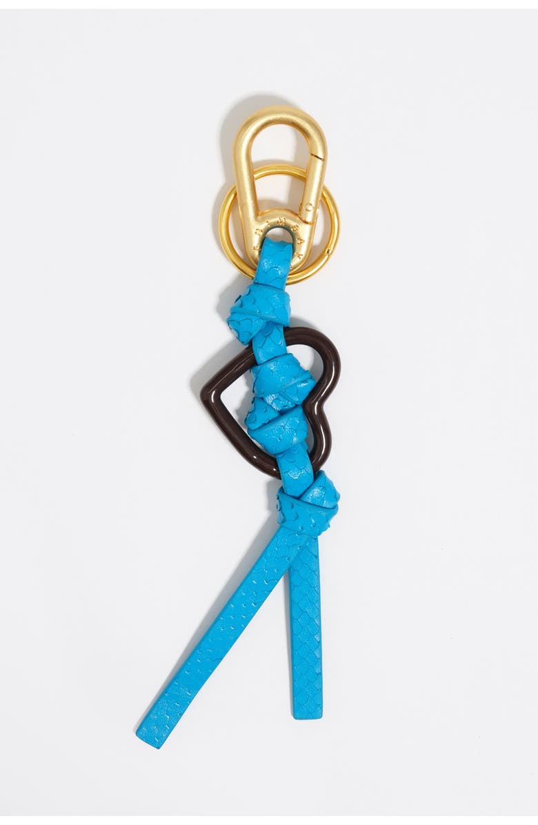 Bimba y Lola Leather heart key ring, Main, color, Blue