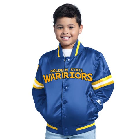 Youth Royal Golden State Warriors Scrimmage Full-Snap Varsity Jacket