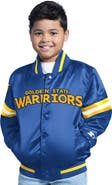 STARTER Youth Royal Golden State Warriors Scrimmage Full-Snap Varsity Jacket