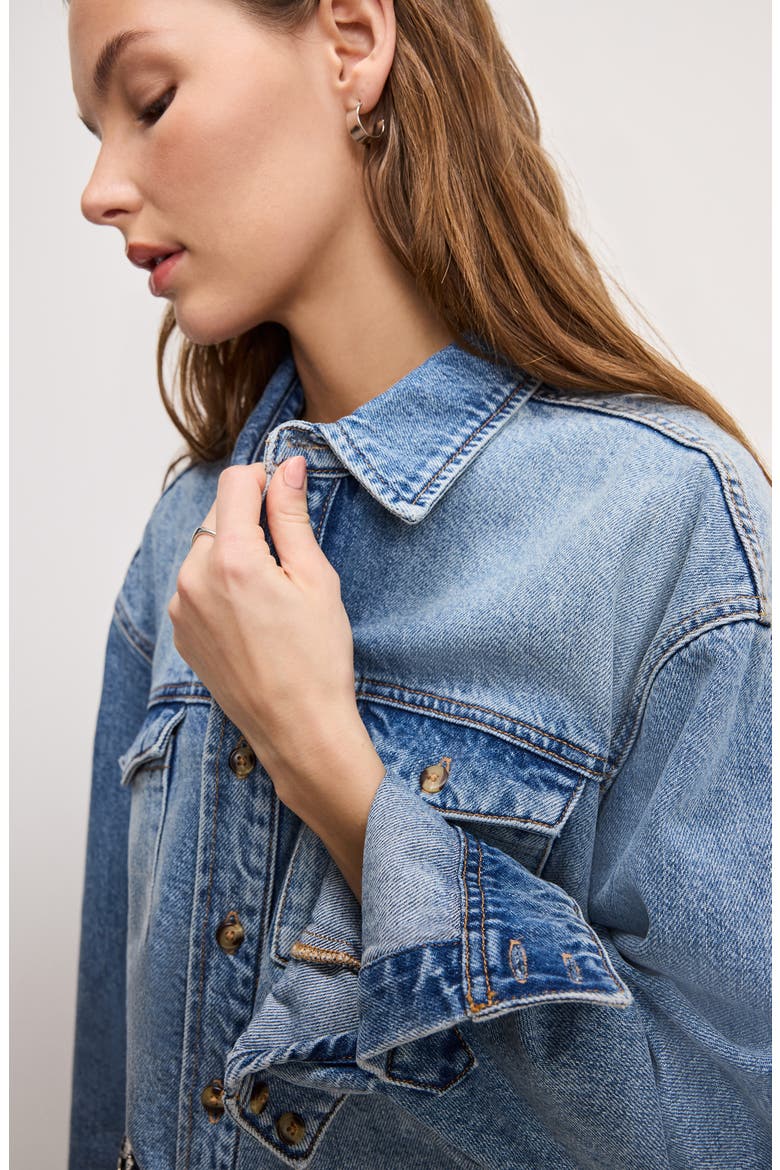 Structured Denim Shirt, Alternate, color, INDIGO901