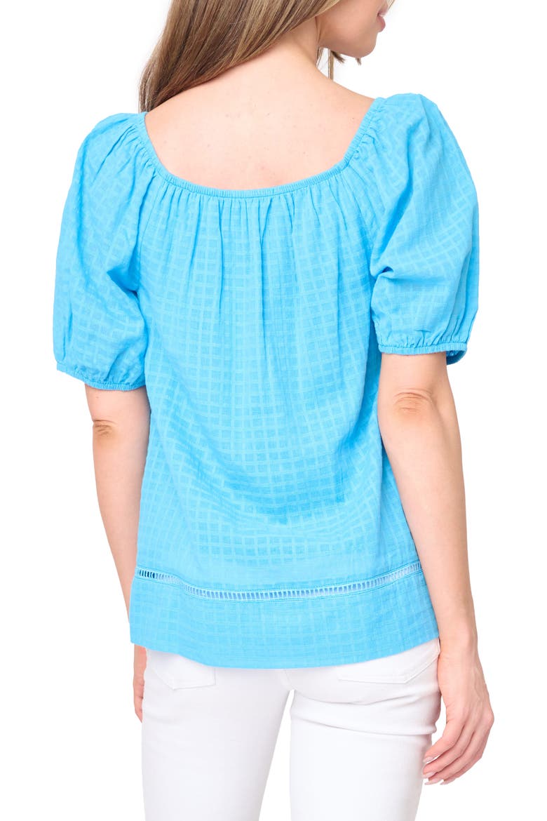 Convertible Neck Gauze Top, Alternate, color, CORNFLOWER BLUE