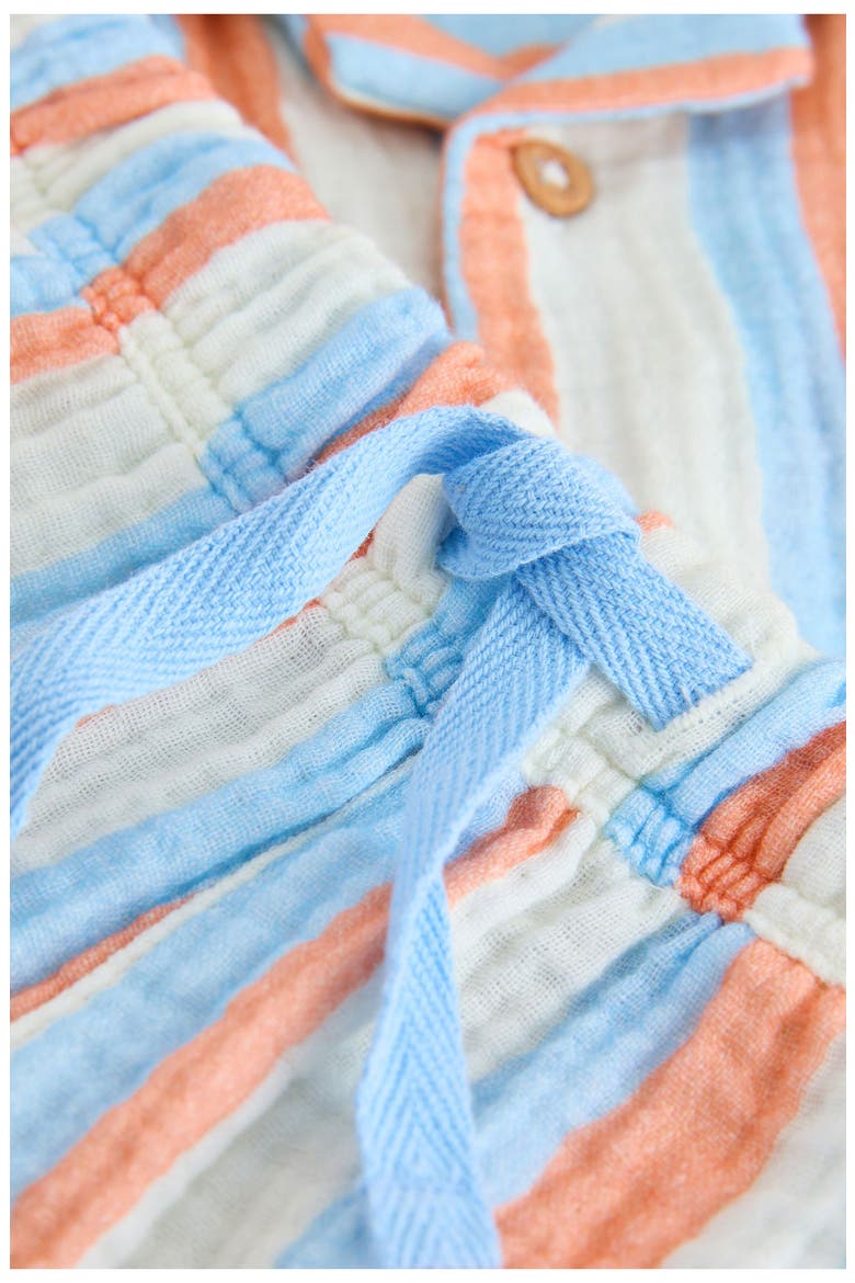 Kids' Short Sleeve Button-Up Shirt & Shorts Set, Alternate, color, BLUE STRIPE