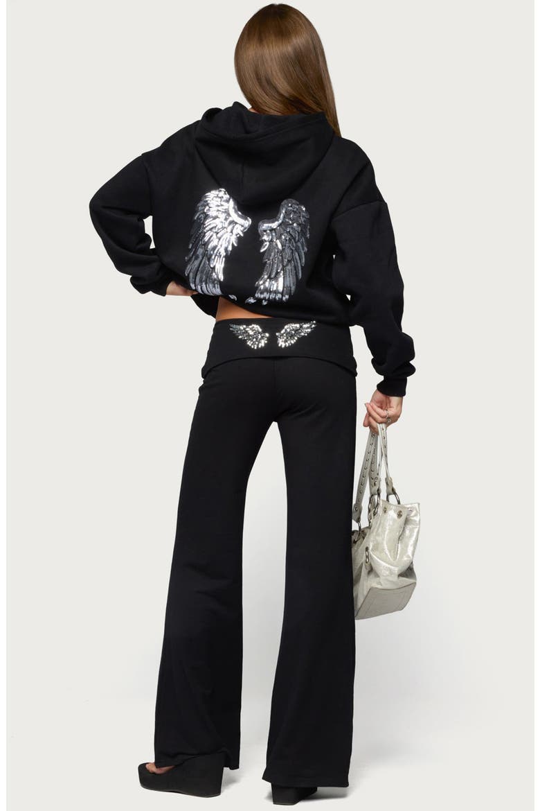 Angel Energy Sequin Hoodie, Alternate, color, BLACK