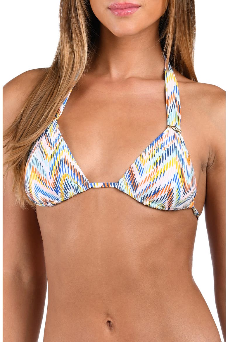 Soul Triangle Slider Bikini Top, Main, color, WHITE MULTI