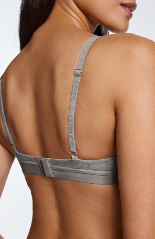 Pepper Supima Cotton Lift Up Bra In Gray