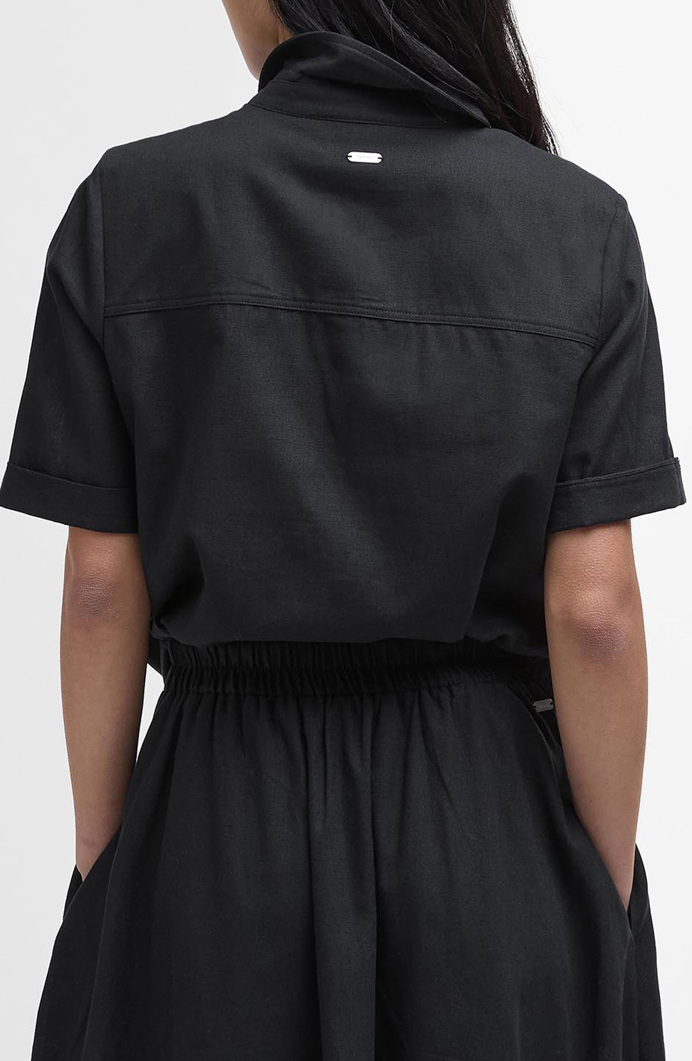 Luna Short Sleeve Cotton & Linen Button-Up Shirt - image 2